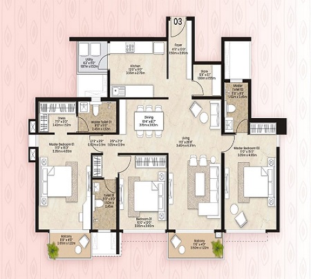  Hiranandani Dombivli 2 BHK floor plan